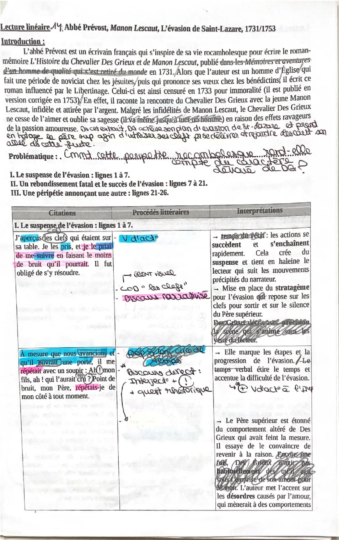hri
de suspers de
l'évarian
H
Objet d'étude n°3: Le roman et le récit du moyen âge au XXIe siècle
Œuvre intégrale: Abbé Prévost, Manon Lesca