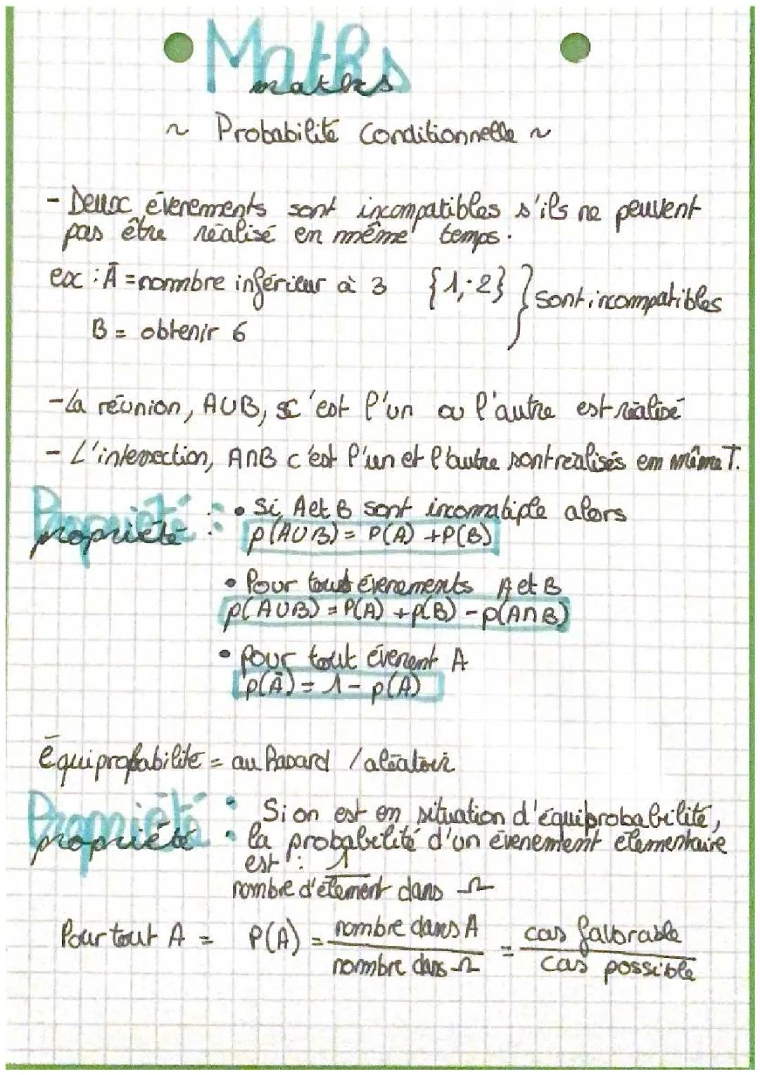 Comprendre la probabilité conditionnelle - Niveau Première Générale