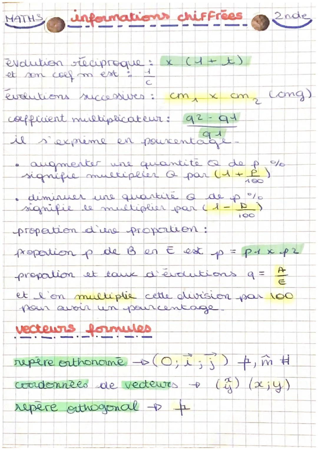 # MATHS
informations chiffrees
2nde
evolution réciproque: x (1+t)
et son
colf m est: $\frac{1}{c}$
evolution's successives: cm₁ x cm₂