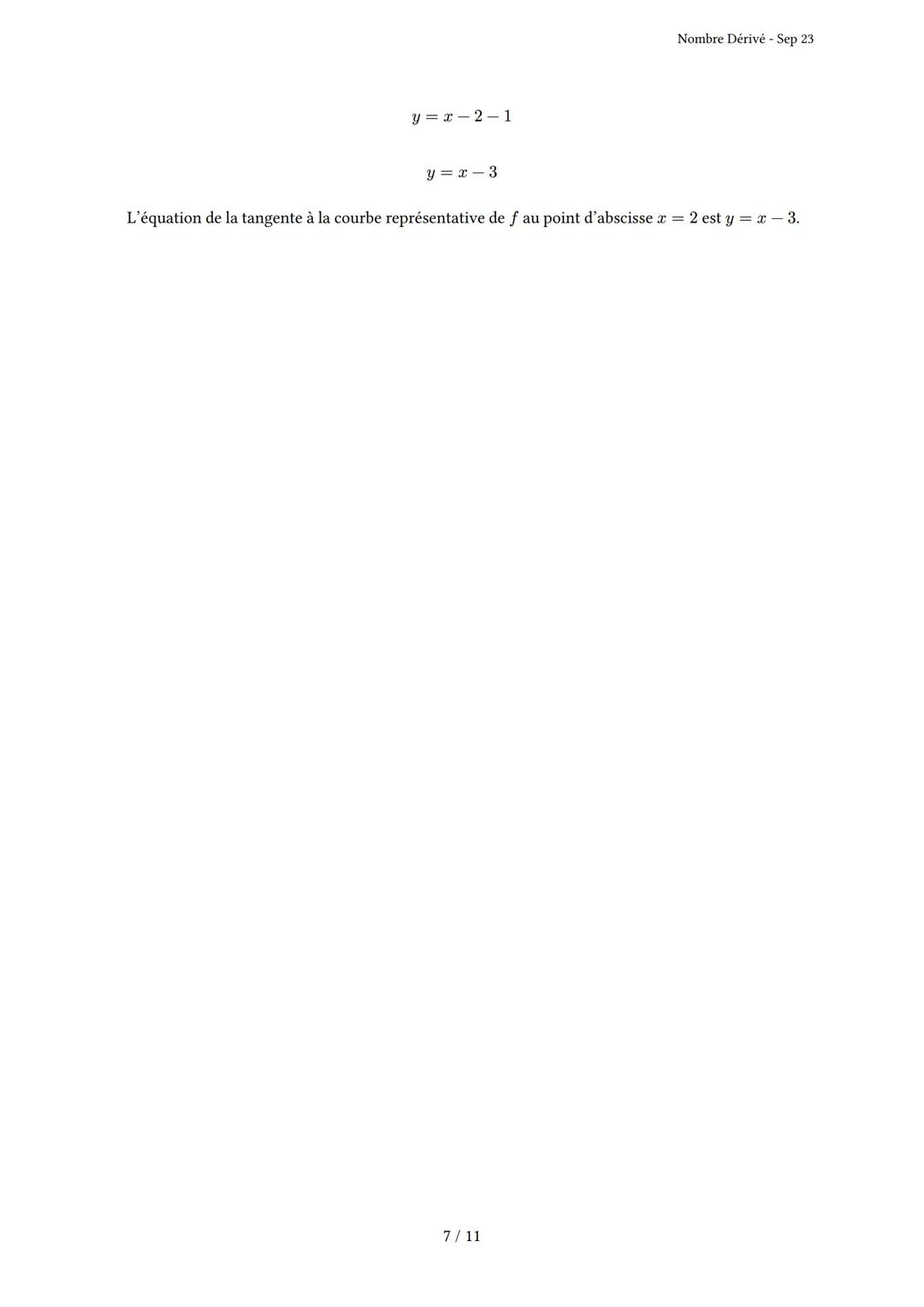 # Nombre Dérivé
Généré par Knowunity.fr - Sep 23
Description: Cet examen couvre le nombre dérivé, le taux d'accroissement et la tangente à